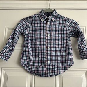 Ralph Lauren Polo Toddler Plaid Button Down Long Sleeve Shirt 3T